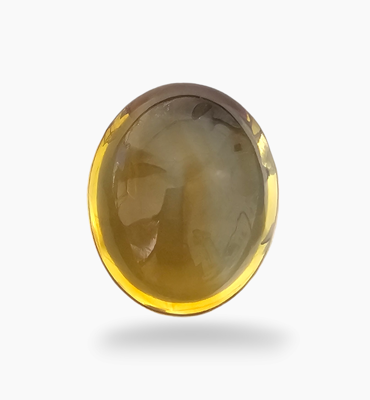 Natural Citrine Stone 16.39 Carats Oval Cabochon Shape Size 17.3x14.5mm