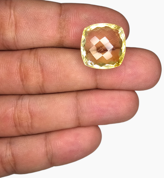 Natural Citrine Stone 16.55 Carats Cushion Shape Size  15.6x15.6mm