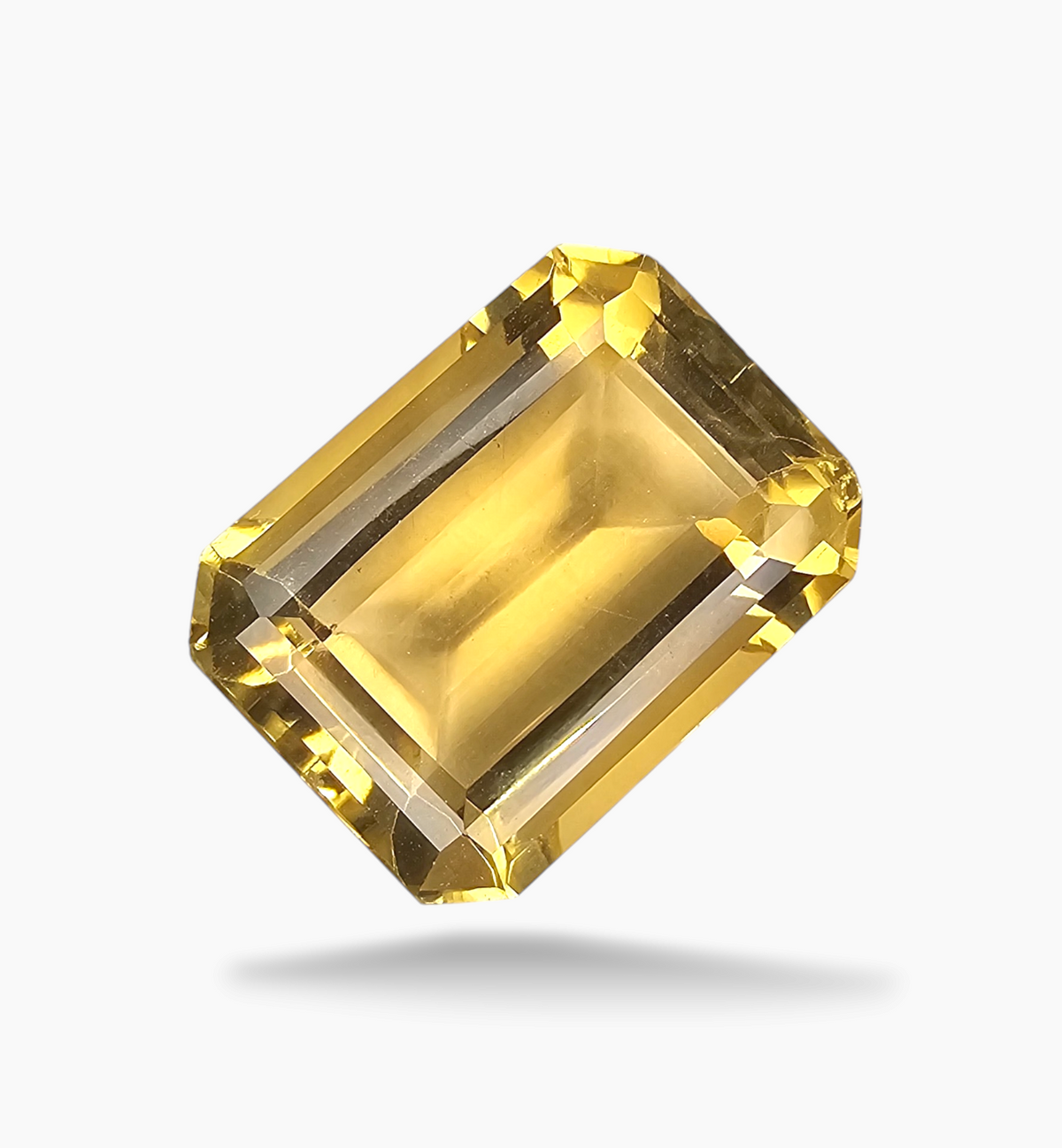 Natural Citrine Stone 7.88 Carats Emerald Cut Shape Size 14.2x10.1mm