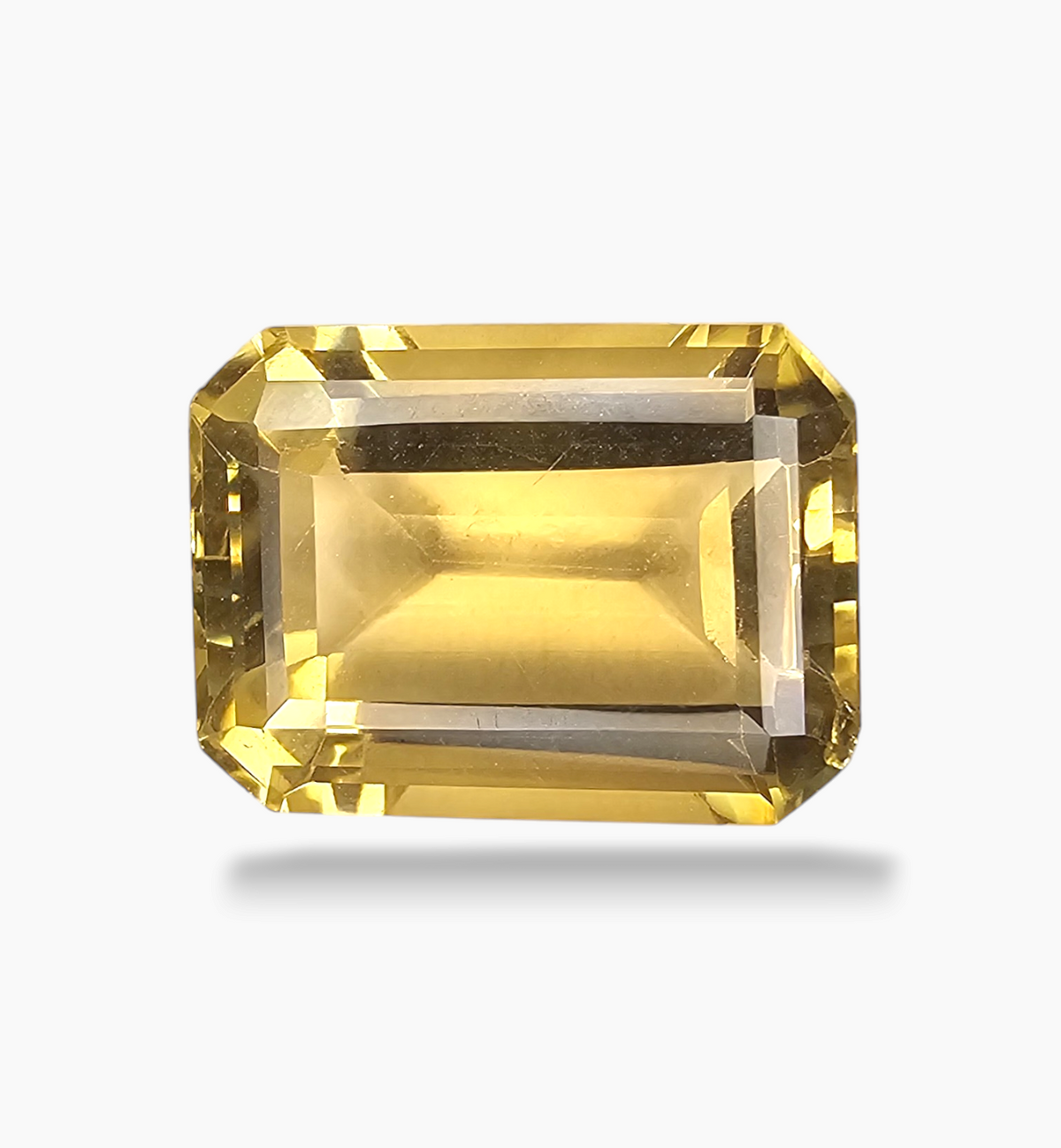 Natural Citrine Stone 7.88 Carats Emerald Cut Shape Size 14.2x10.1mm