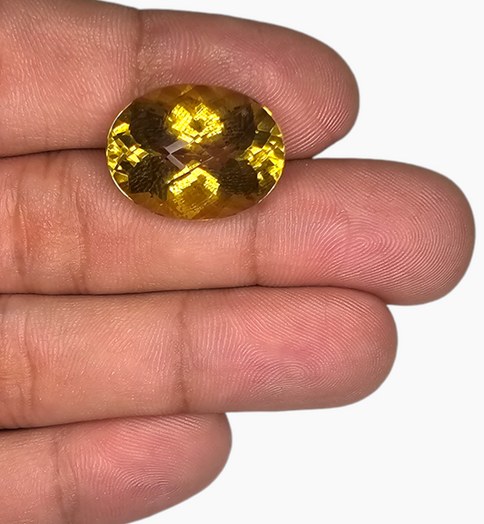 Natural Citrine Stone 18.56 Carats Oval Shape Size 20x15mm