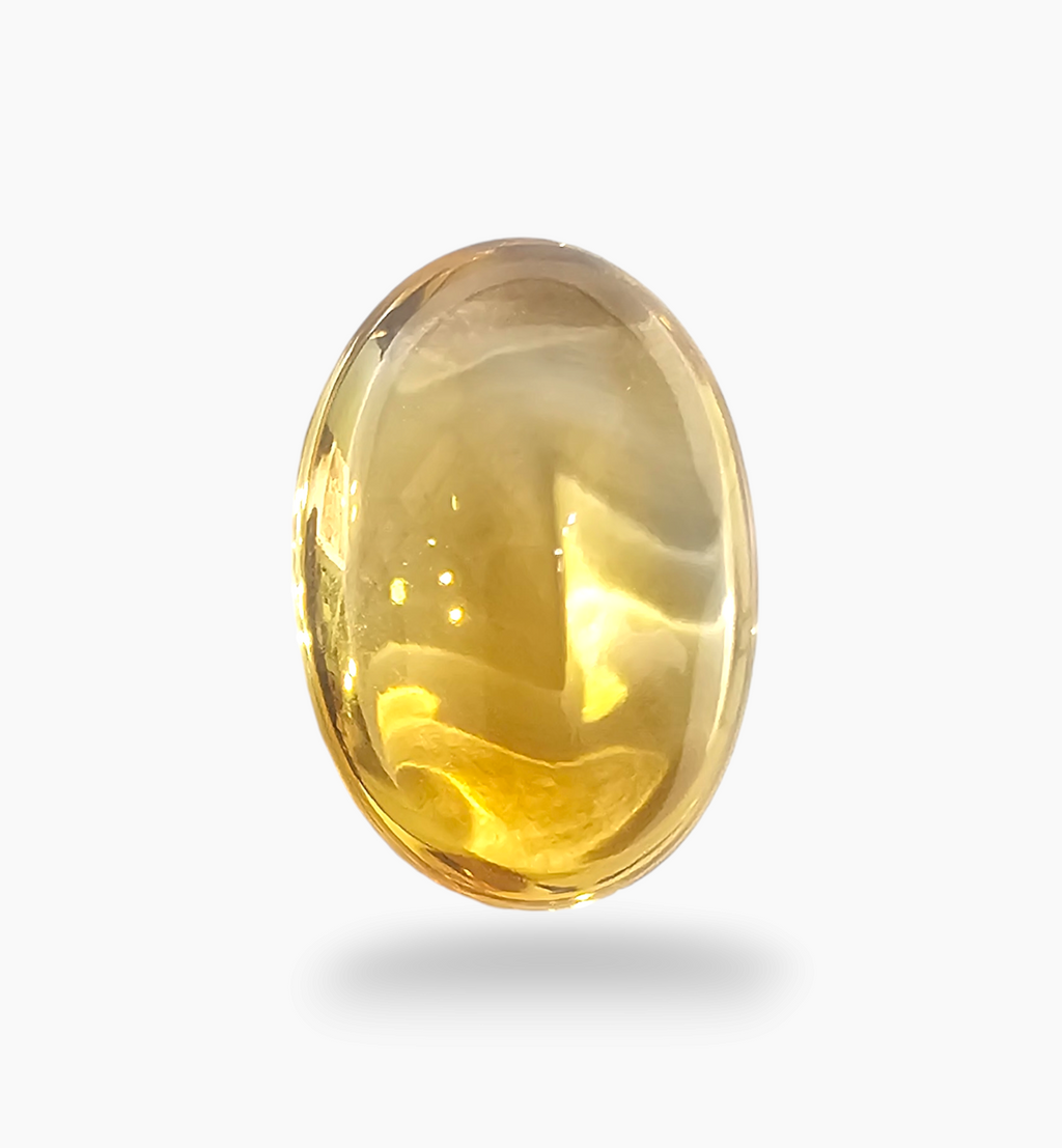 Natural Citrine Stone 18.76 Carats Oval  Cabochon Shape Size 22x14.7mm