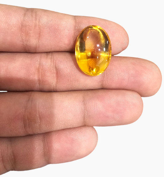 Natural Citrine Stone 18.76 Carats Oval  Cabochon Shape Size 22x14.7mm