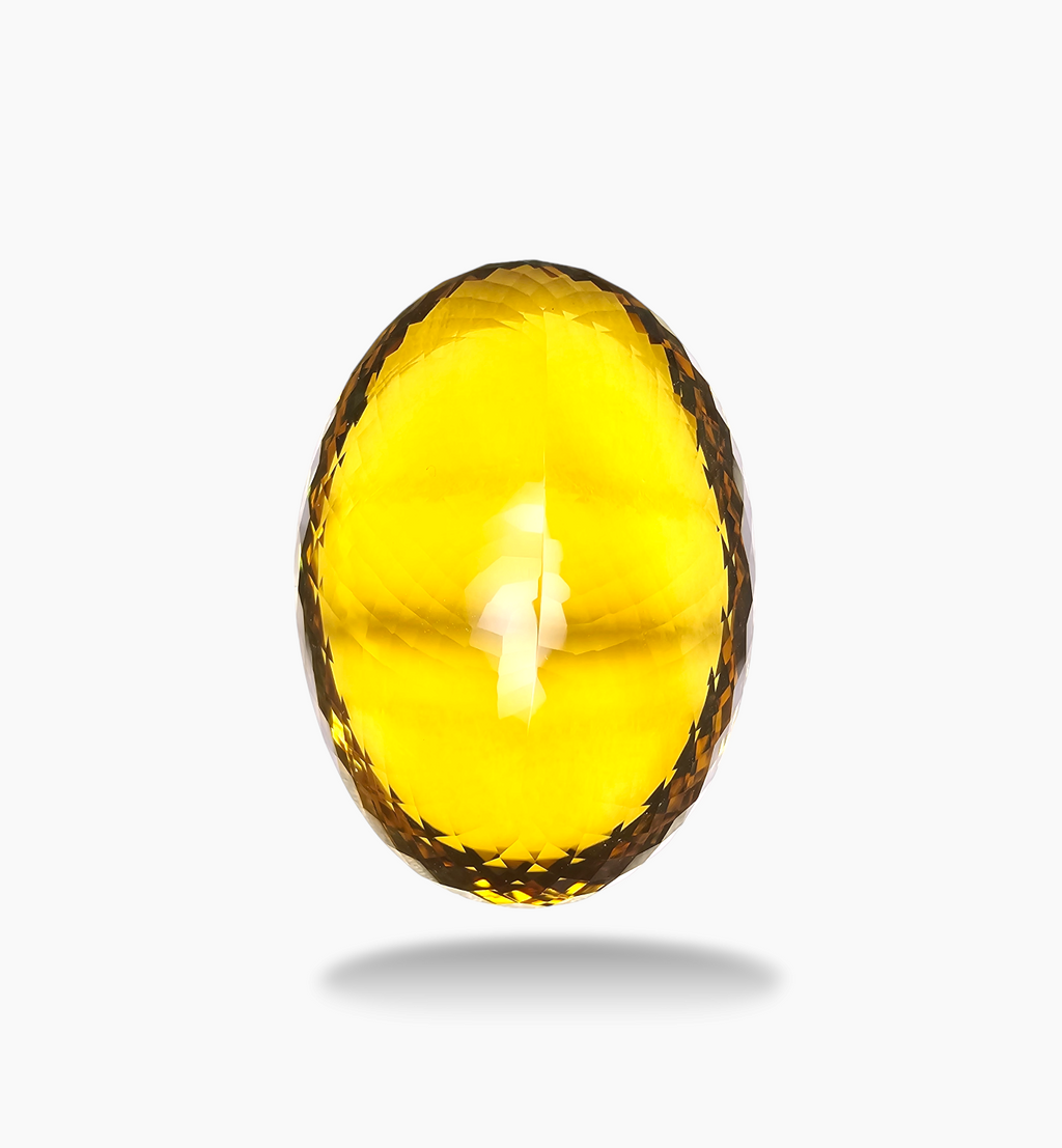 Natural Citrine Stone 188.36 Carats Oval Shape Size 43.40 x 30.97 x 22.86 mm