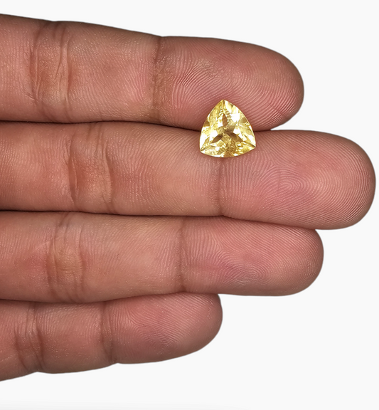 Natural Citrine Stone 2.93 Carats Trilliant Shape Size 10x10mm