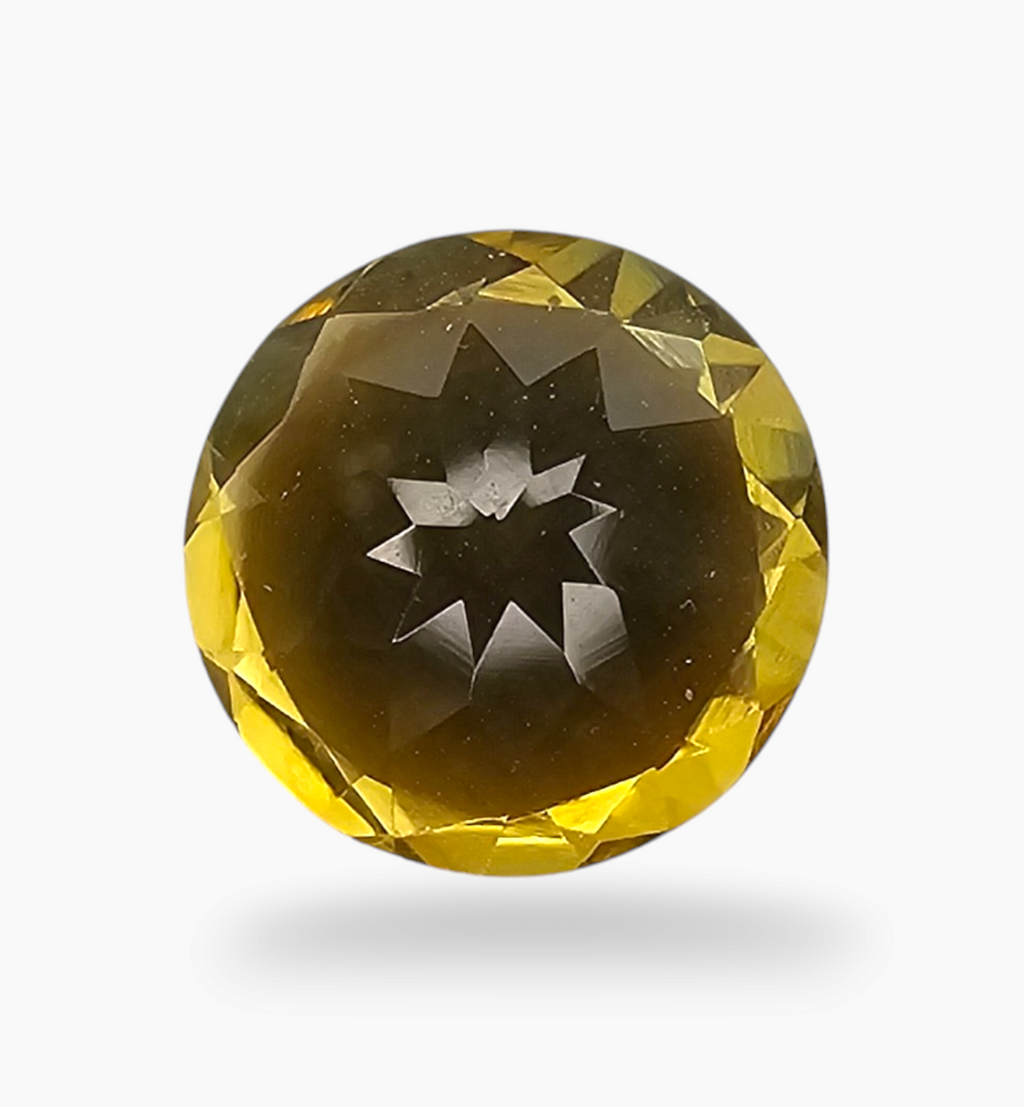 Natural Citrine Stone 2.93 Carats Round ( 10 mm) flourish