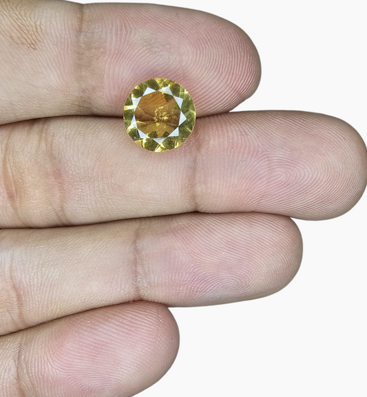 Natural Citrine Stone 2.93 Carats Round ( 10 mm) flourish