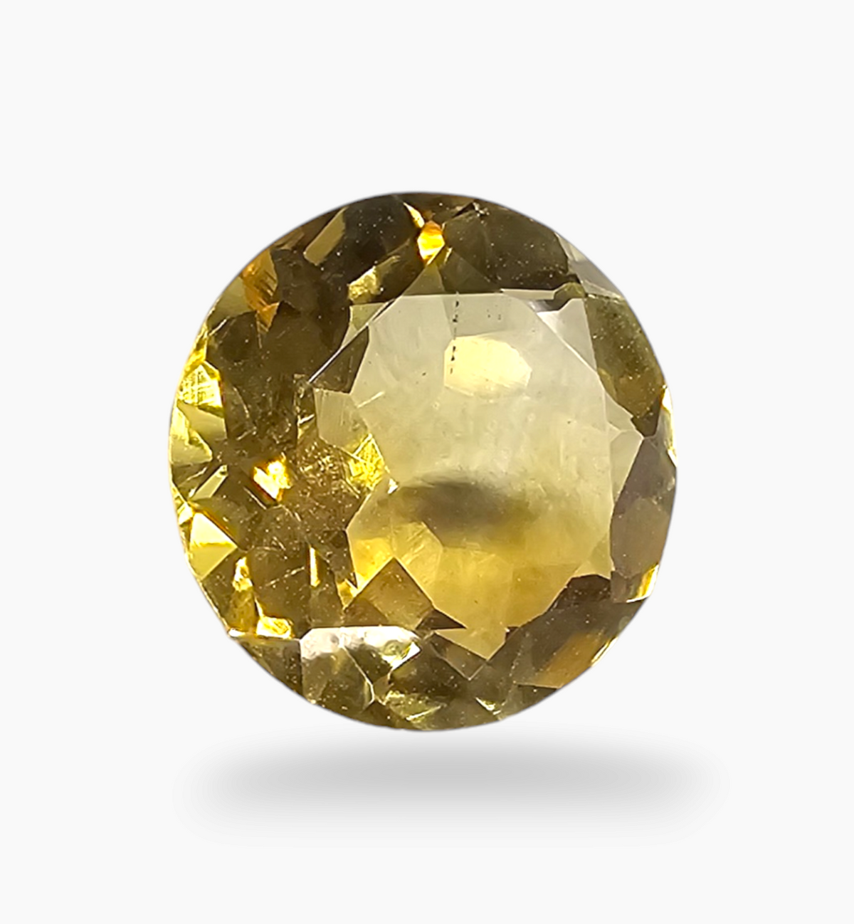 Natural Citrine Stone 2.98 Carats Round ( 10 mm) faint-hearted