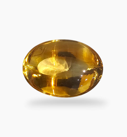 Natural Citrine Stone  20.41 Carats Oval  Cabochon Shape Size 20x14.5mm