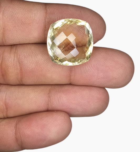 Natural Citrine Stone 21.68 Carats Cushion ( 18x18mm)