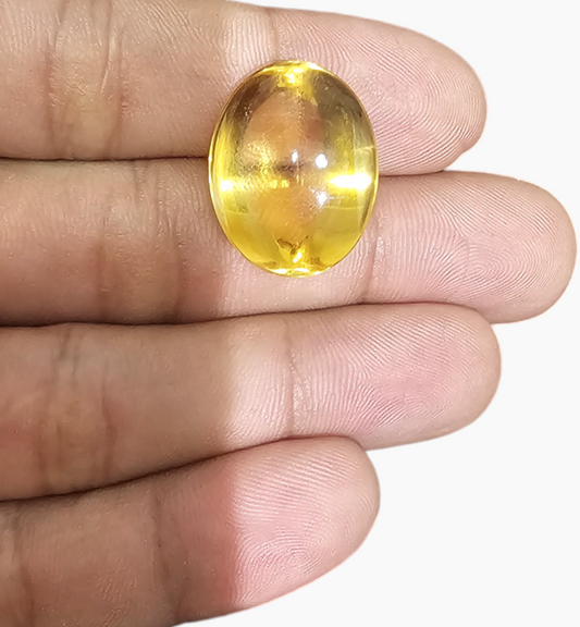 Natural Citrine Stone 23.38 Carats Oval Cabochon Shape Size 21x16.5mm