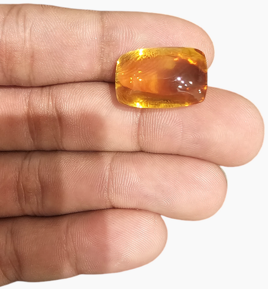 Natural Citrine Stone 25.39 Carats Cushion Cabochon ( 19.5x13.6mm)