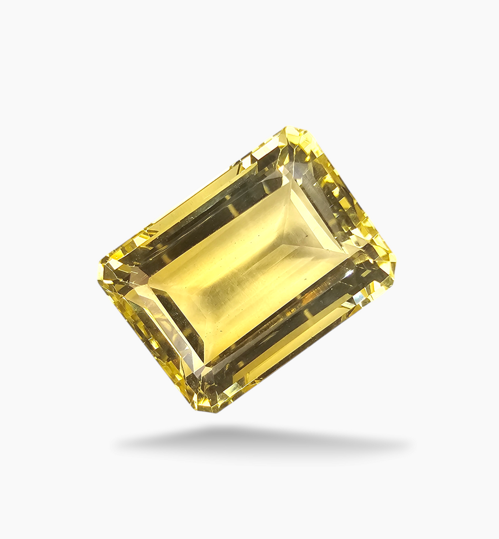 Natural Citrine Stone 25.57 Carats Emerald Cut Shape Size 20x15mm