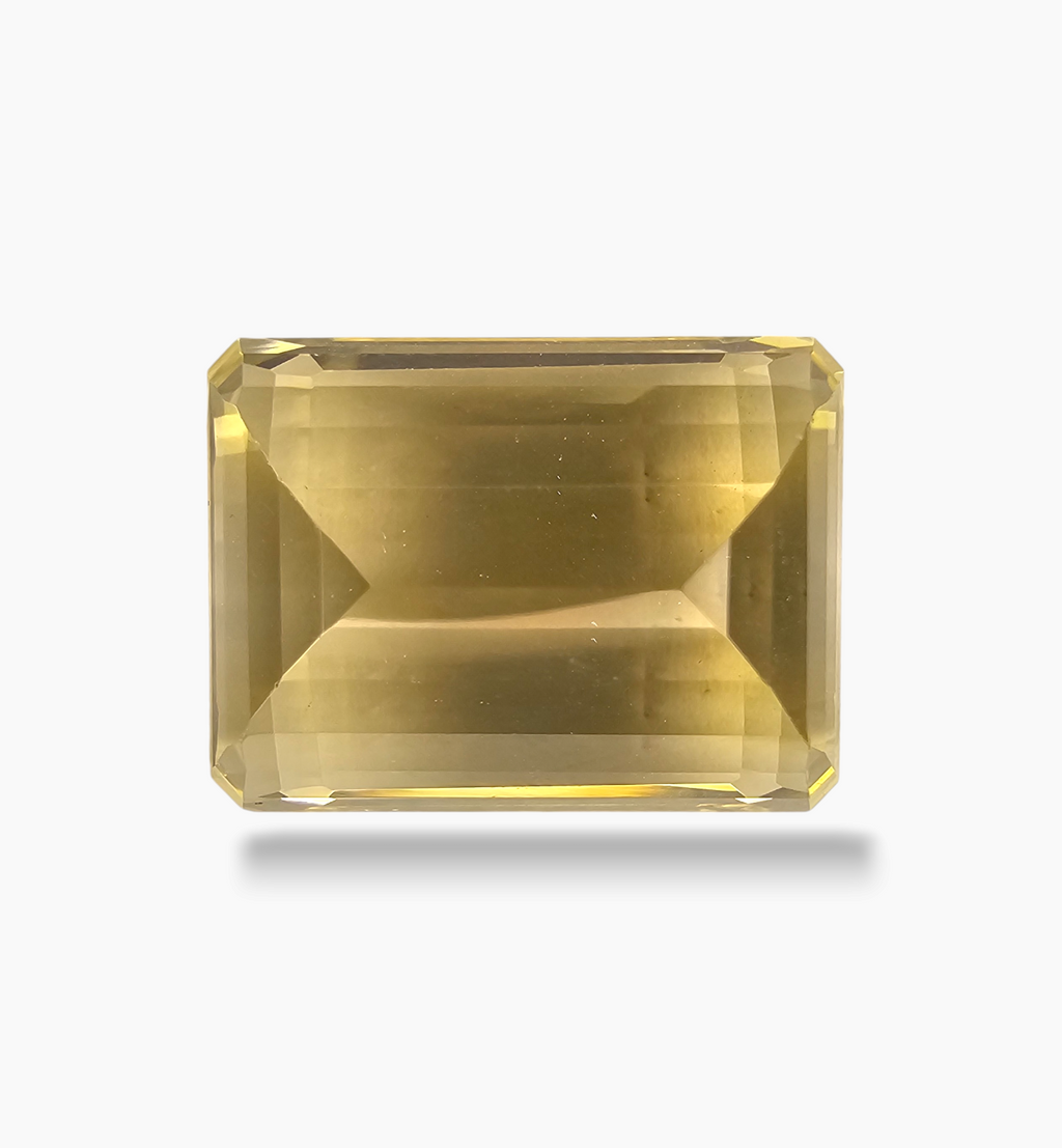 Natural Citrine Stone 25.57 Carats Emerald Cut Shape Size 20x15mm