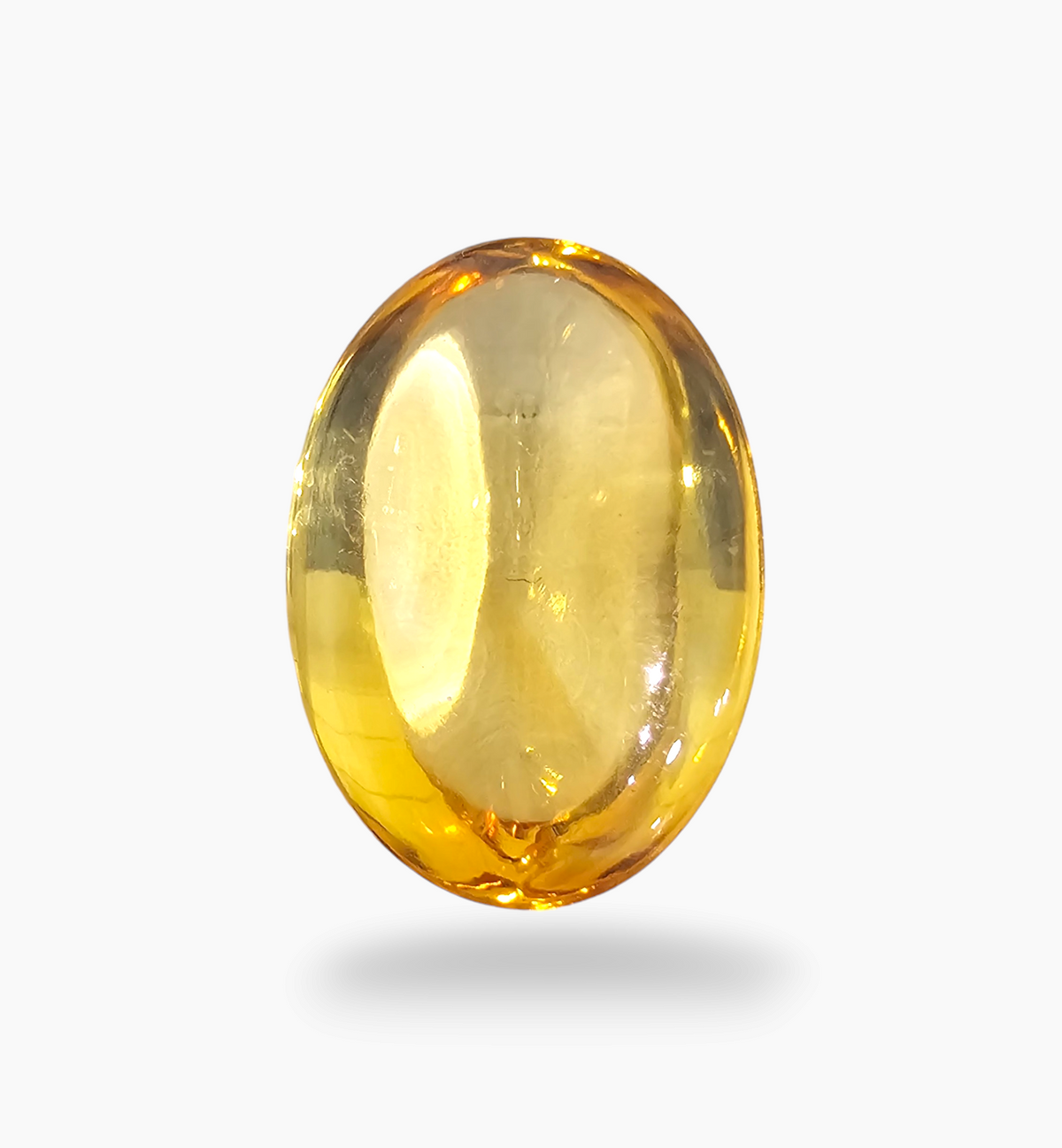 Natural Citrine Stone  25.57 Carats Oval Cabochon Shape Size 25x17.5mm