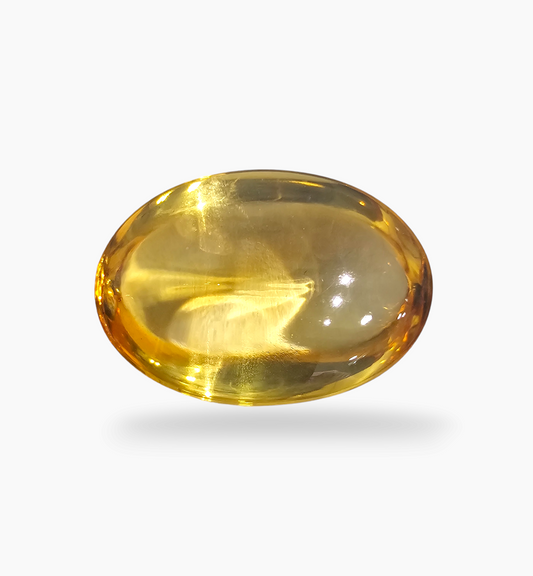 Natural Citrine Stone  25.57 Carats Oval Cabochon Shape Size 25x17.5mm