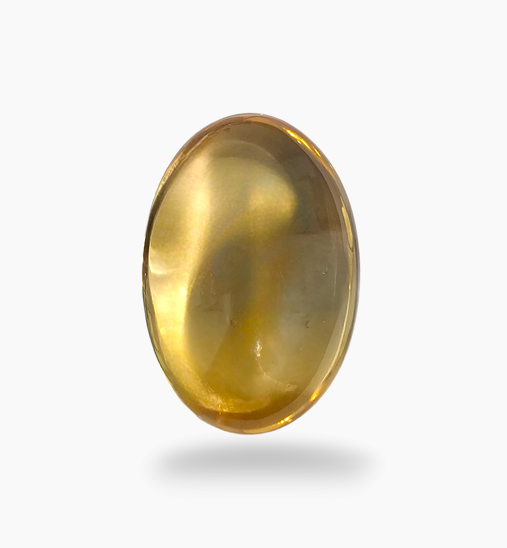 Natural Citrine Stone  25.57 Carats Oval Cabochon Shape Size 25x17.5mm