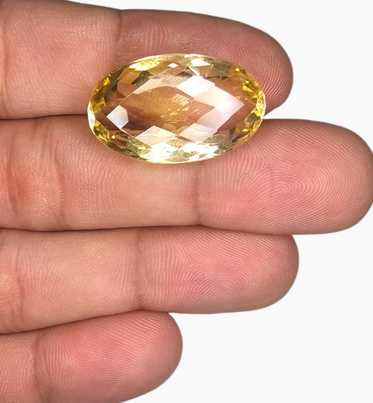 Natural Citrine Stone 26.47 Carats Oval Shape Size 25x15mm