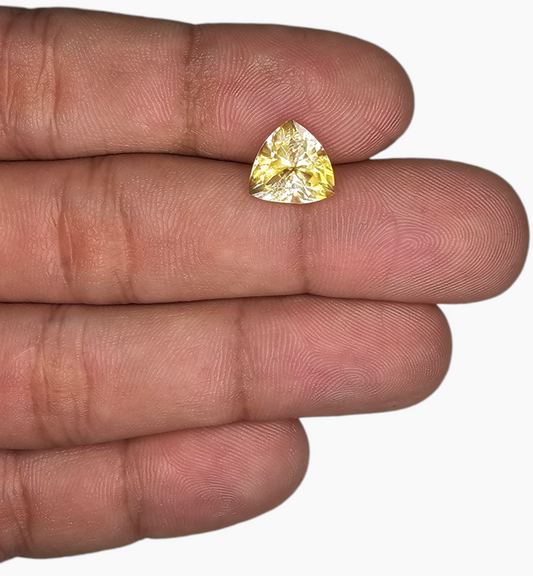 Natural Citrine Stone 3.11 Carats Trilliant Shape Size 10x10mm