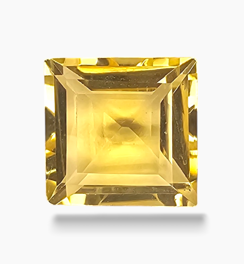 Natural Citrine Stone 3.15 Carats Pruncess Shape Size 9x9mm