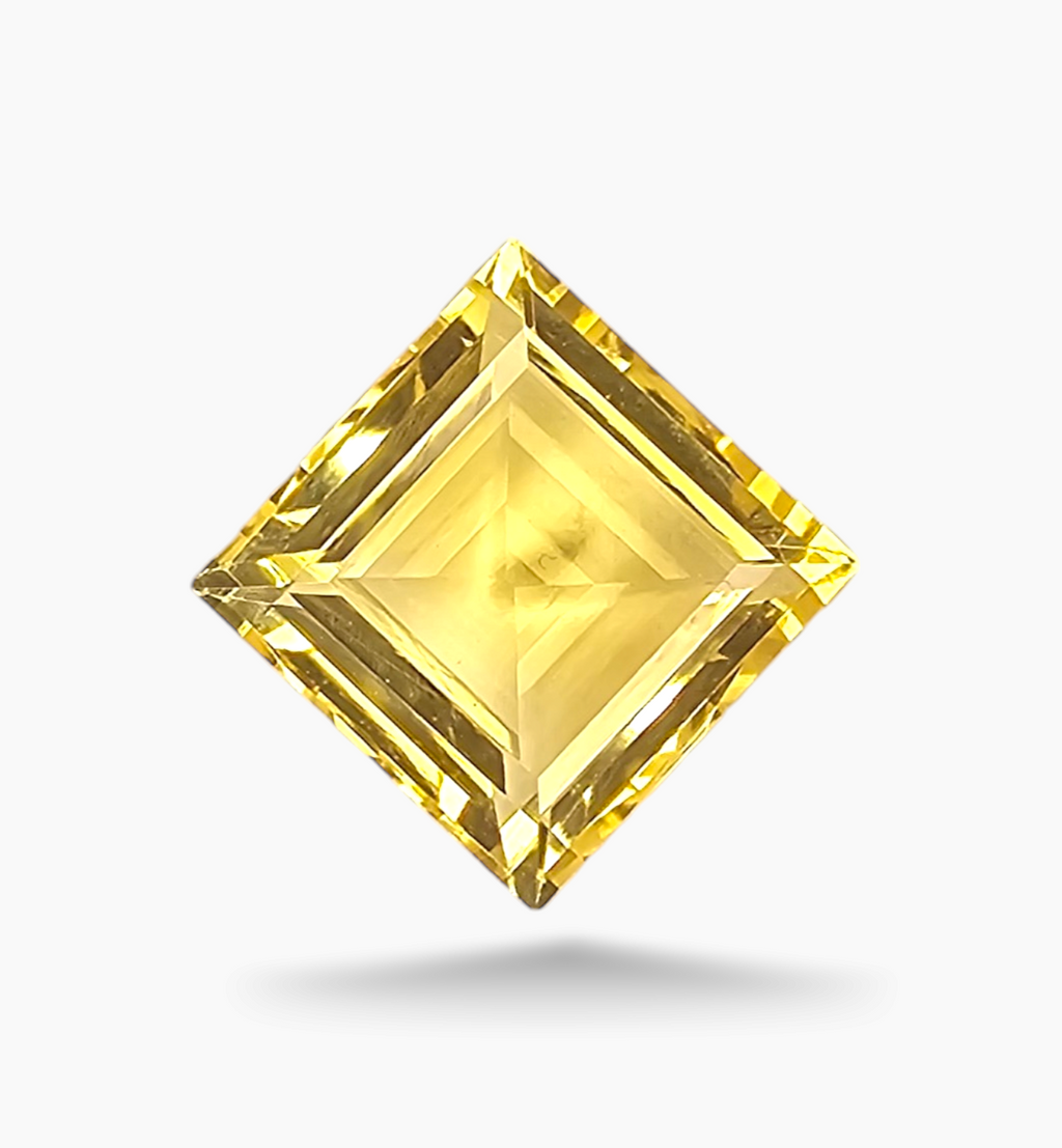 Natural Citrine Stone 3.33 Carats Pruncess Shape Size 9x9mm