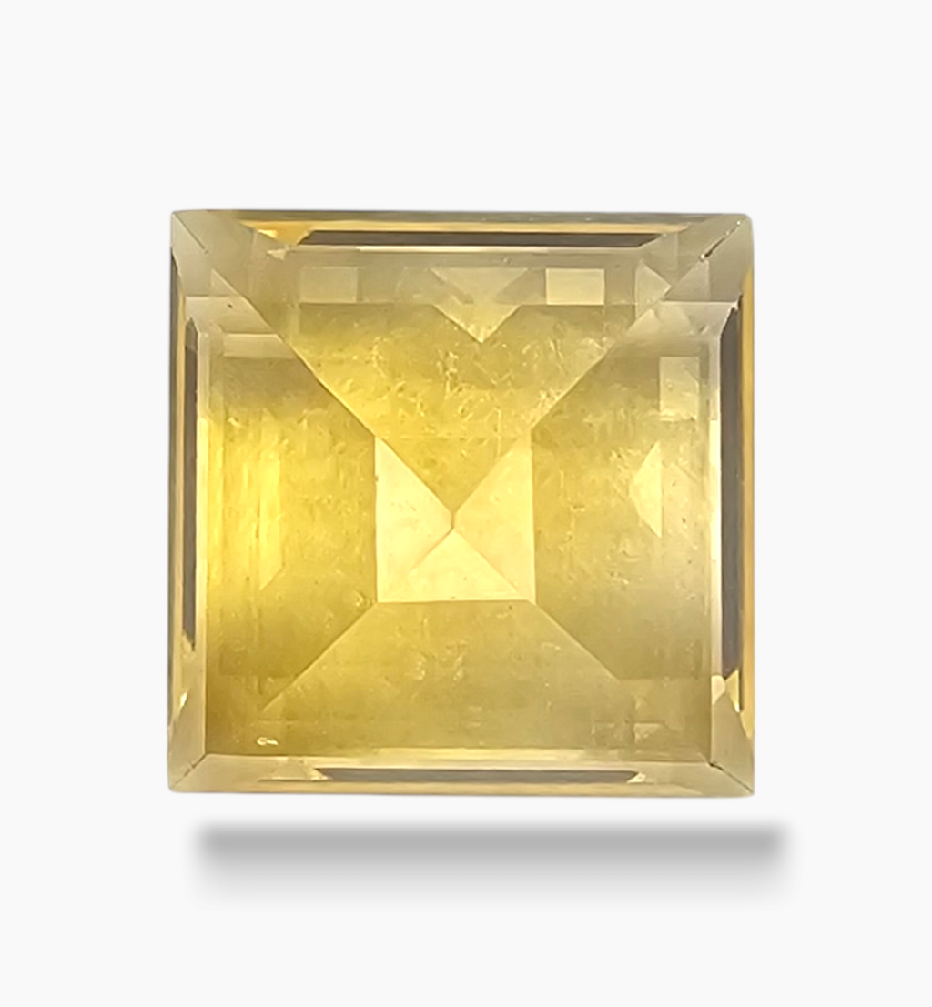 Natural Citrine Stone 3.33 Carats Pruncess Shape Size 9x9mm