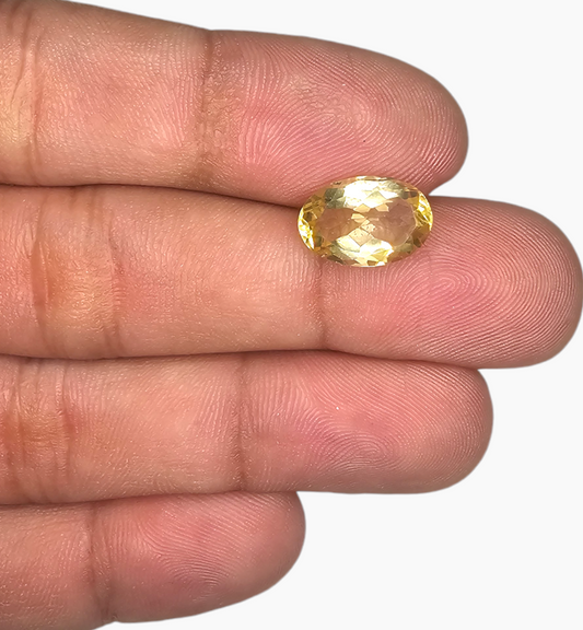 Natural Citrine Stone 3.40 Carats Oval Shape Size 12.5x8.6mm