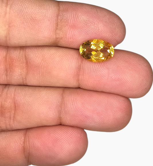 Natural Citrine Stone 3.43 Carats Oval Shape Size 12x8mm