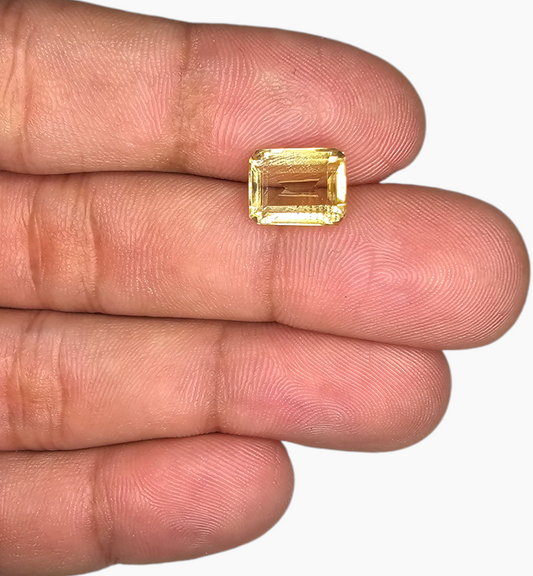 Natural Citrine Stone 3.47 Carats Emerald Cut Shape Size 10x8mm