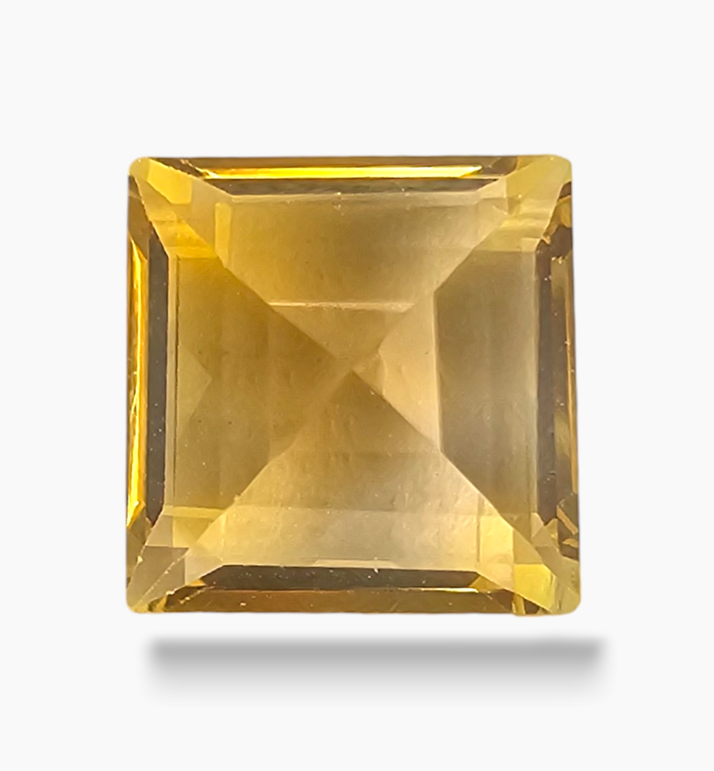 Natural Citrine Stone 4.07 Carats Princess Shape Size 10X10mm