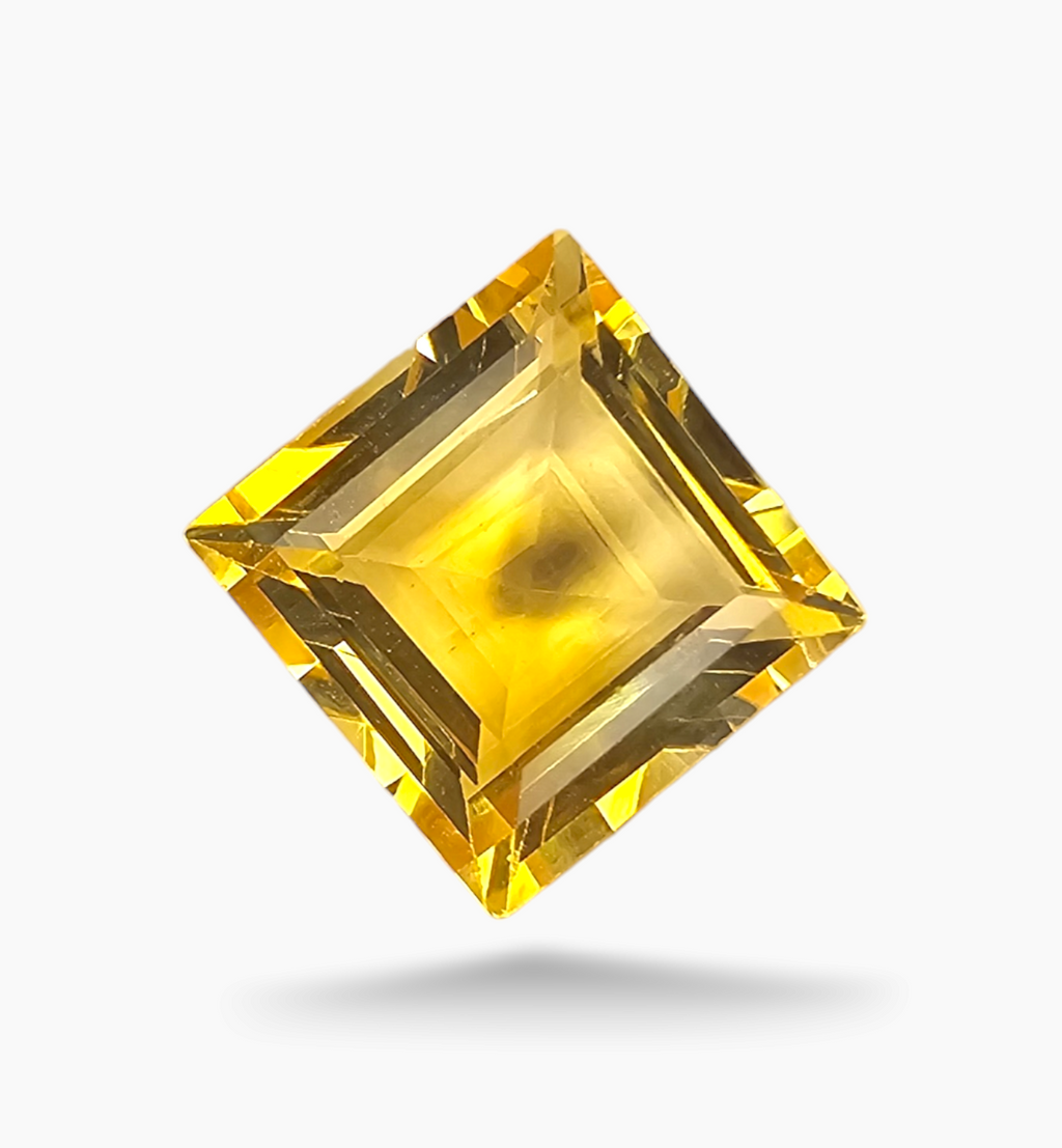 Natural Citrine Stone 4.07 Carats Princess Shape Size 10X10mm