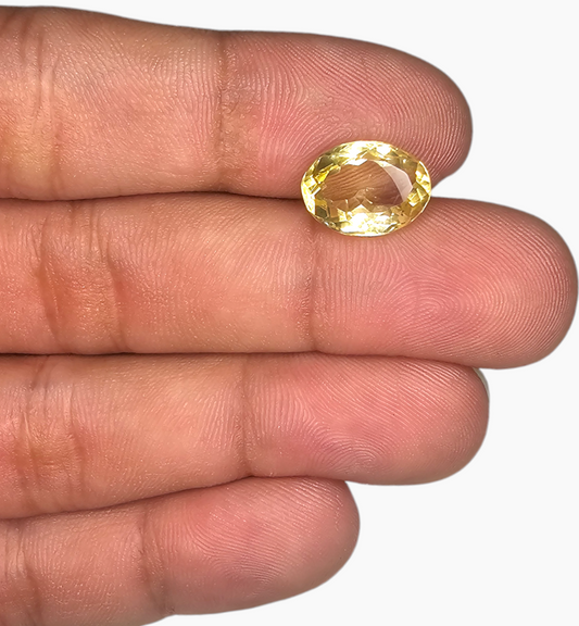 Natural Citrine Stone 4.22 Carats Oval Shape Size 12.5x9.3mm