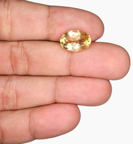 Natural Citrine Stone 4.36 Carats Oval Shape Size 13x9.3mm