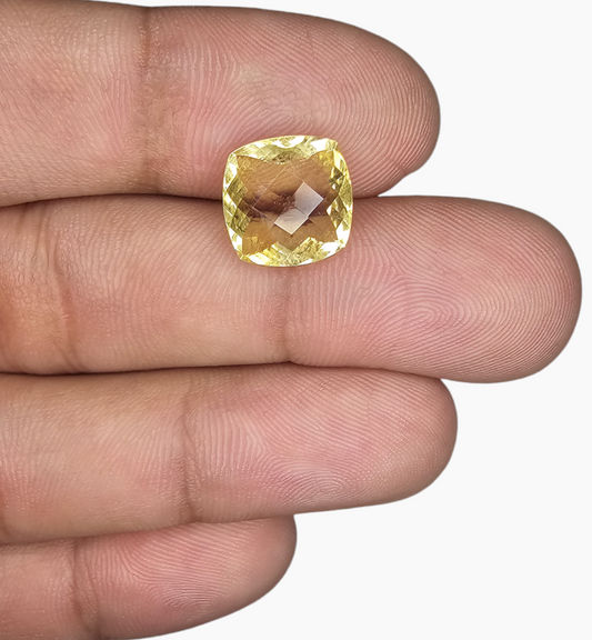 Natural Citrine Stone 4.78 Carats Cushion ( 11x11mm)