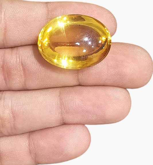 Natural Citrine Stone 40.95 Carats Oval  Cabochon Shape Size 25x19.7mm