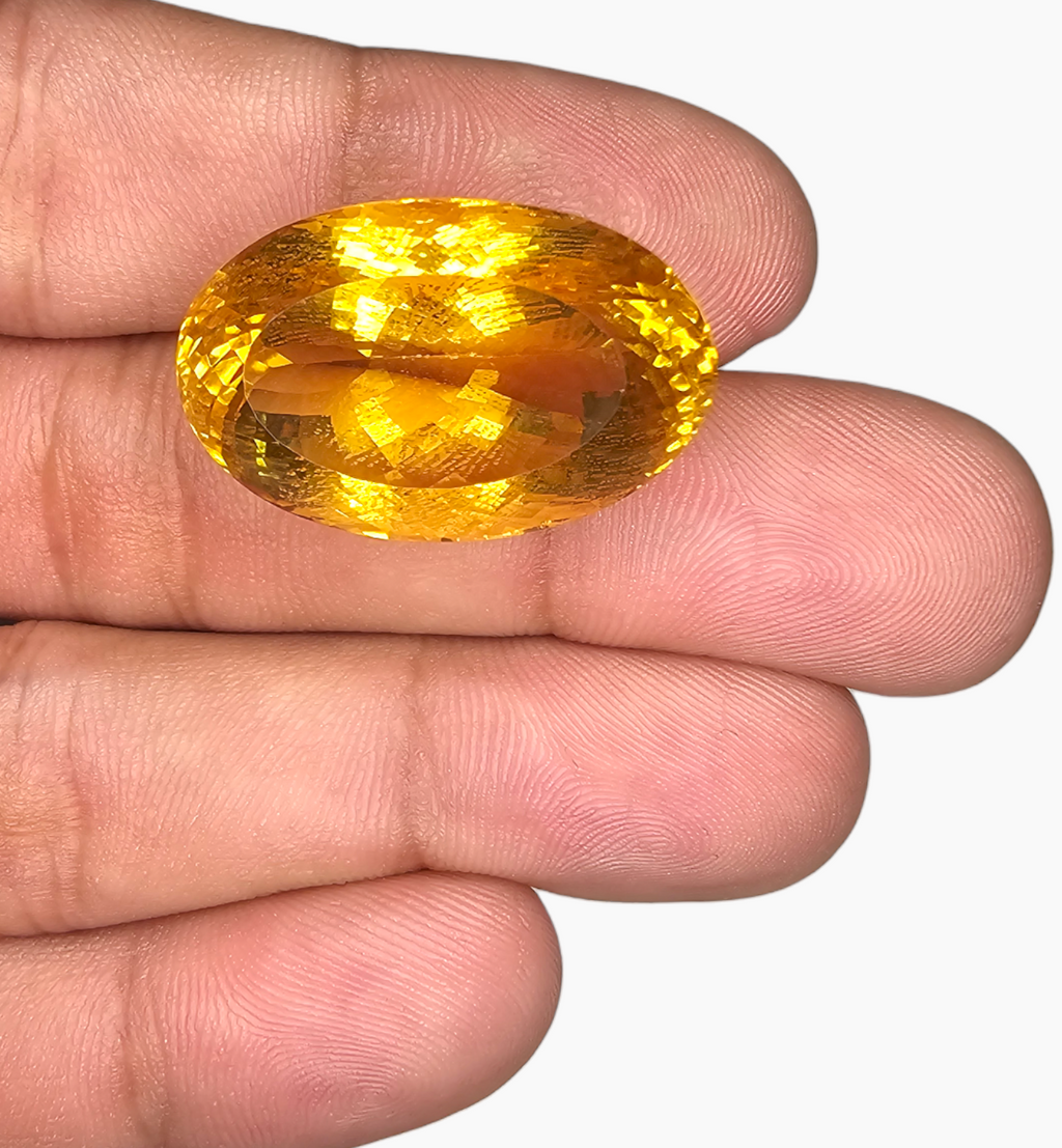 Natural Citrine Stone  45.29 Carats Oval Shape Size  25x16.7mm