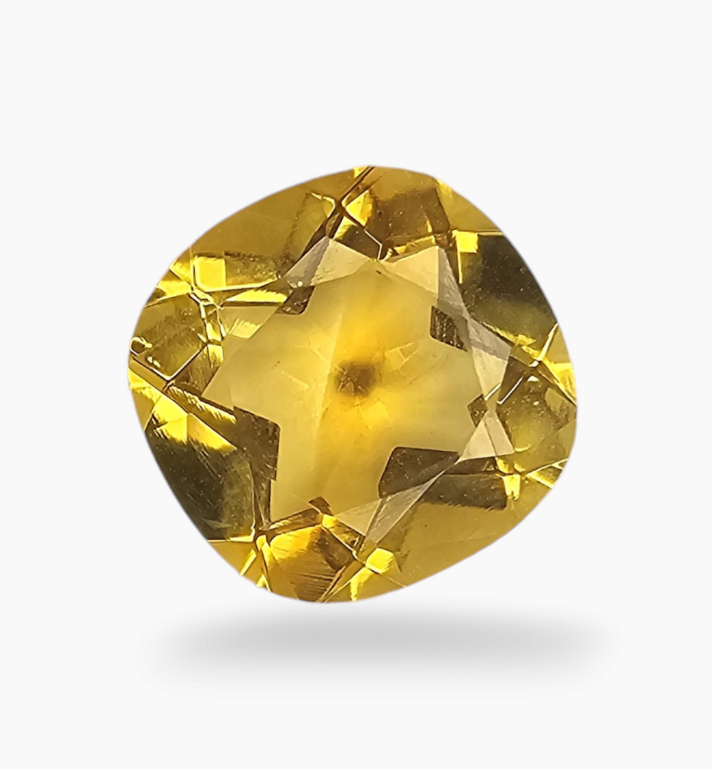 Natural Citrine Stone 5.42 Carats Cushion ( 12x12 mm )