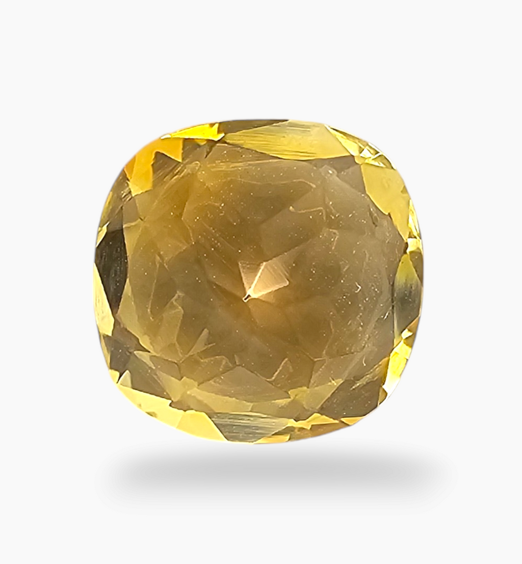 Natural Citrine Stone 5.42 Carats Cushion ( 12x12 mm )