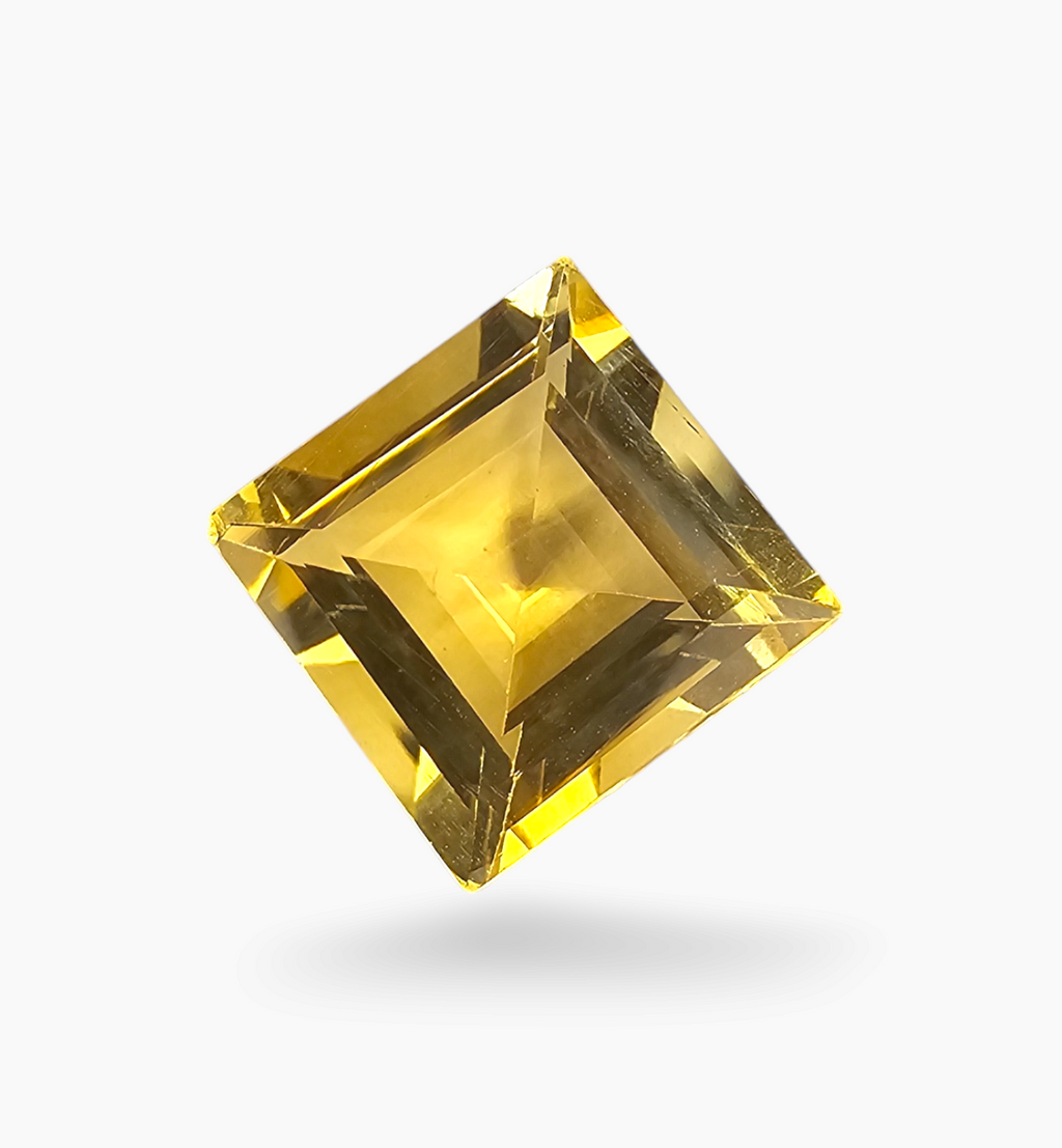 Natural Citrine Stone 5.61 Carats Princess  Shape Size 11x11mm