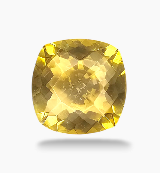 Natural Citrine Stone 5.88 Carats Cushion Shape Size 12x12m