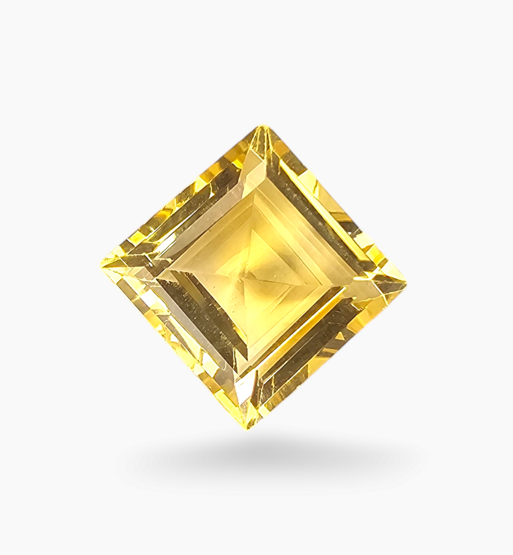 Natural Citrine Stone 5.97 Carats Princess Shape Size 11x11mm