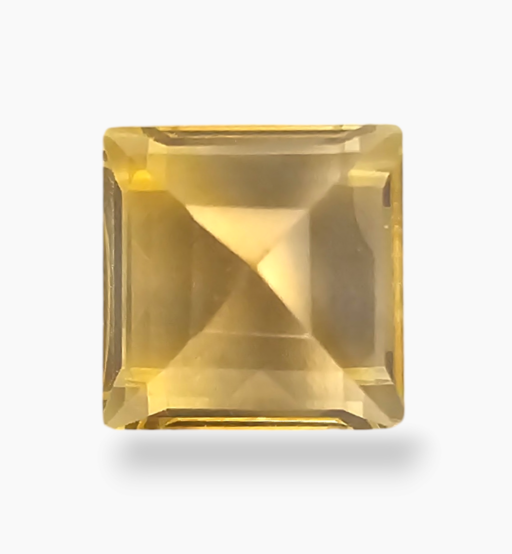 Natural Citrine Stone 5.97 Carats Princess Shape Size 11x11mm