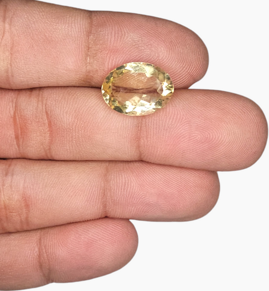 Natural Citrine Stone 6.04 Carats Oval Shape Size 14.8x11mm