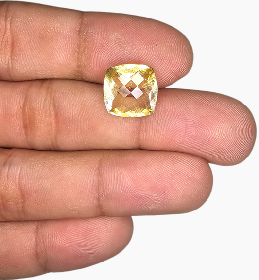 Natural Citrine Stone 6.31 Carats Cushion ( 12.2x12.2mm)