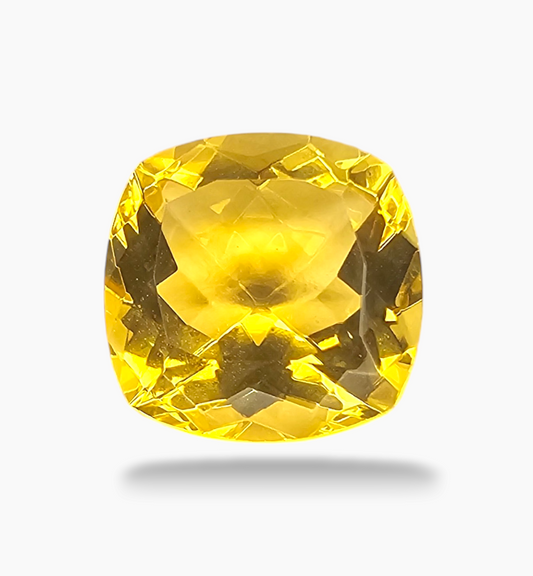 Natural Citrine Stone 6.41 Carats Cushion Shape Size 12x12mm