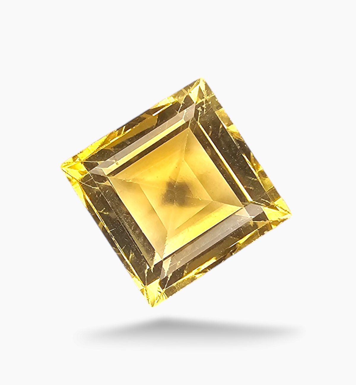 Natural Citrine Stone 6.60 Carats Princess Shape Size 11X11mm