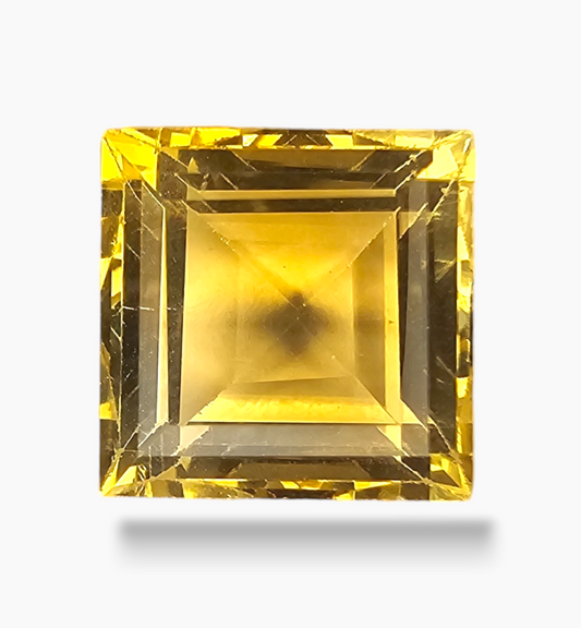 Natural Citrine Stone 6.60 Carats Princess Shape Size 11X11mm