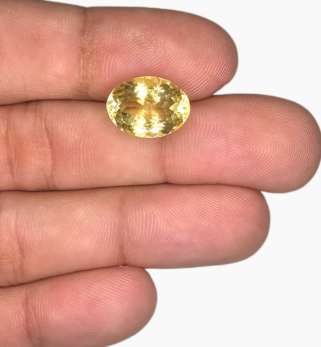 Natural Citrine Stone 6.89 Carats Oval Shape Size 13.5x10mm