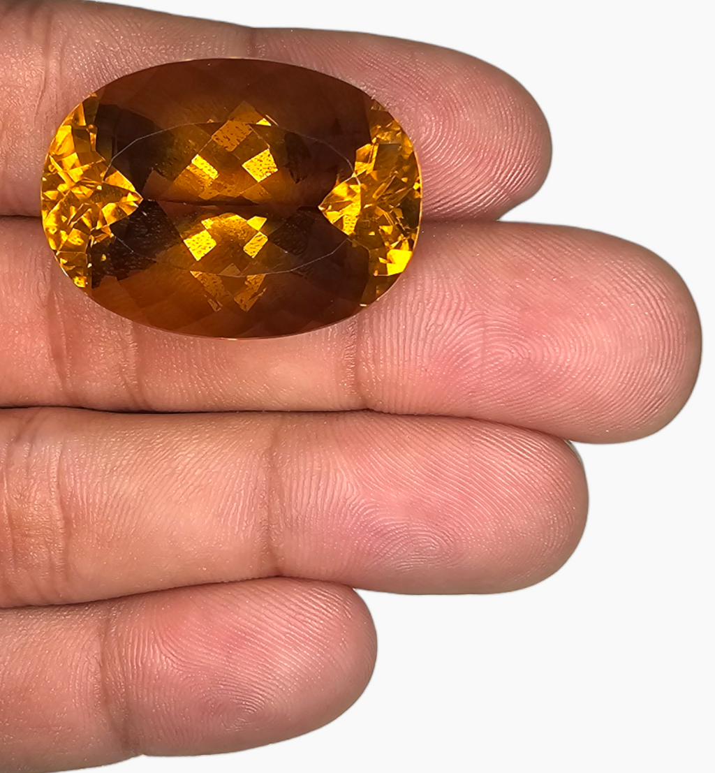 Natural Citrine Stone 62.01 Carats Oval Shape Size  30x20mm