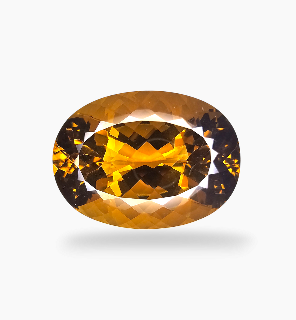 Natural Citrine Stone 62.01 Carats Oval Shape Size  30x20mm